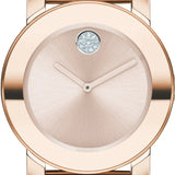 Movado Bold Rose Gold Dial Two Tone Steel Strap Watch for Women - 3600639