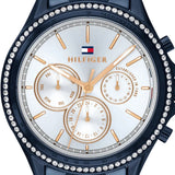 Tommy Hilfiger Ari Quartz Diamonds White Dial Blue Steel Strap Watch for Women - 1782003