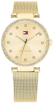 Tommy Hilfiger Lynn Quartz Gold Dial Gold Mesh Bracelet Watch For Women - 1781864