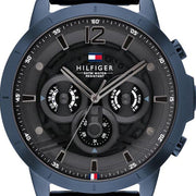 Tommy Hilfiger Luca Chronograph Grey Dial Blue Steel Strap Watch For Men - 1710493