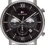 Tommy Hilfiger Evan Black Dial Black Leather Strap Watch for Men - 1710395