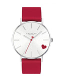 Coach Perry White Dial Red Leather Strap Watch for Women - 14503515