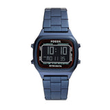 Fossil Retro Analog-Digital Black Dial Blue Steel Strap Watch for Men - FS5896