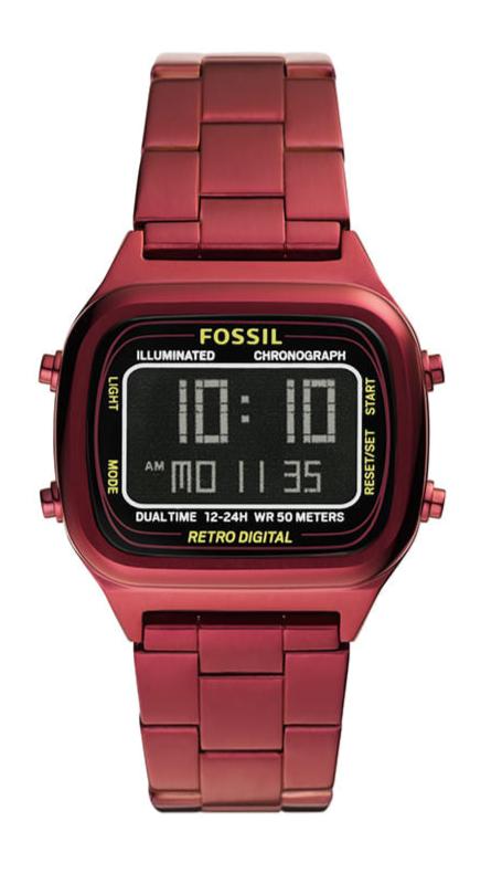 Fossil レトロ デジタル ゴールド ダイヤル ゴールド スチール