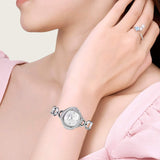 Swarovski Crystal Flower Silver Dial Silver Steel Strap Watch for Women - 5547622