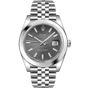 Rolex Datejust 41 Oyster Grey Dial Silver Oystersteel Bracelet Watch for Men - M126300-0008