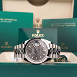 Rolex Datejust 41 Oyster Grey Dial Silver Oystersteel Bracelet Watch for Men - M126300-0008