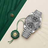 Rolex Datejust 41 Oyster Grey Dial Two Tone Oystersteel & White Gold Strap Watch for Men - M126334-0014