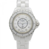 Chanel J12 Diamonds Quartz Mother of Pearl White Dial White Steel Strap Watch for Women - J12 H2570