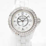 Chanel J12 Diamonds Quartz White Dial White Steel Strap Watch for Women - J12 H2572