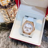 Guess Starlight Diamonds White Dial White Rubber Strap Watch for Women - W0846L5