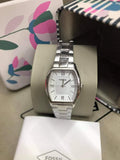 Fossil Wallace Designer Silver Dial Silver Steel Strap Watch for Women - ES3057