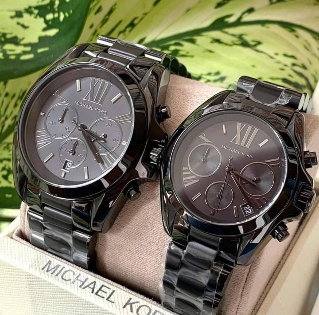 Mk6555 Michael Kors Bradshaw Black Dial Black Steel Strap Watch สำหรับผู้ชาย