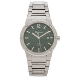 Salvatore Ferragamo F-80 Classic Green Dial Silver Steel Strap Watch for Men - SFDT02123