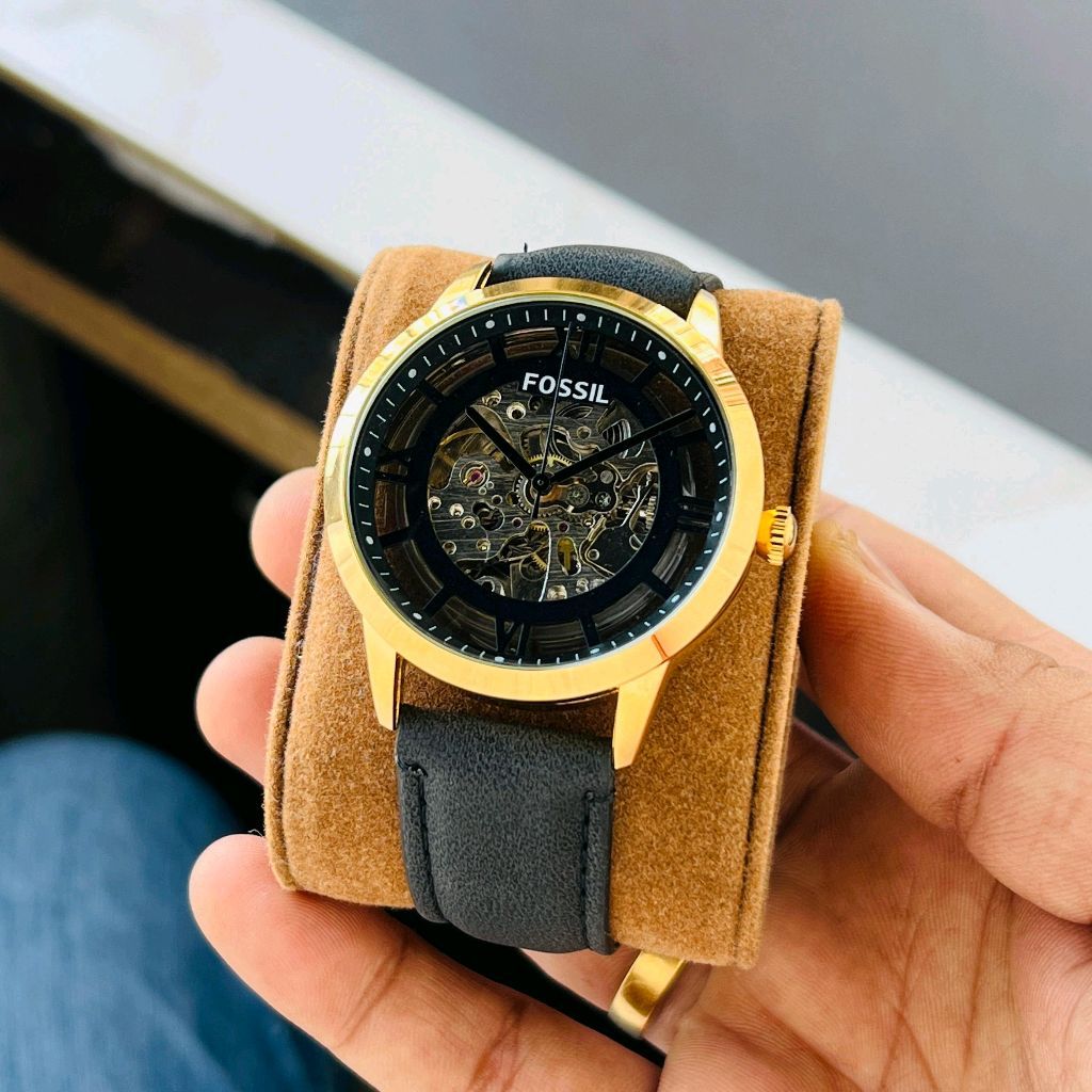 Fossil Townsman Reloj automático esqueleto con esfera negra y