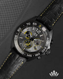 Tag Heuer Formula 1 Chronograph Senna Black Dial Black Leather Strap Watch for Men - CAZ101AJ.FC6487