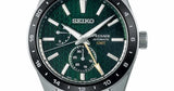 Seiko Presage Sharp Edged Series GMT Green Dial Silver Steel Strap Watch For Men - SPB219J1