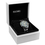 Seiko Presage Sharp Edged Series GMT Green Dial Silver Steel Strap Watch For Men - SPB219J1