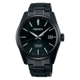 Seiko Presage Sharp Edged Series Black Dial Black Steel Strap Watch For Men - SPB229J1