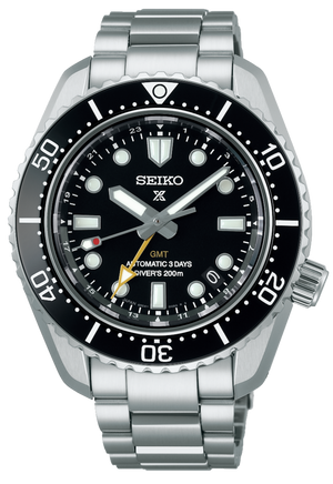 Seiko Prosprex Dark Depths GMT Automatic Black Dial Silver Steel Strap Watch For Men - SPB383J1