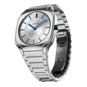 D1 Milano Square Silver Dial Silver Steel Strap Watch for Men - D1-SQBJ01