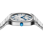 D1 Milano Square Silver Dial Silver Steel Strap Watch for Men - D1-SQBJ01