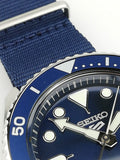 Seiko 5 Sports Automatic SKX Blue Dial Blue NATO Strap Watch For Men - SRPD51K2