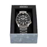 Seiko 5 Sports Automatic Day Date Black Dial Silver Steel Strap Watch for Men - SRPD55K1