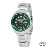 Seiko 5 Sports Automatic Analog Green Dial Silver Steel Strap Watch For Men - SRPD63K1