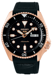 Seiko 5 Sport SKX Automatic Black Dial Black Silicone Strap Watch For Men - SRPD76K1