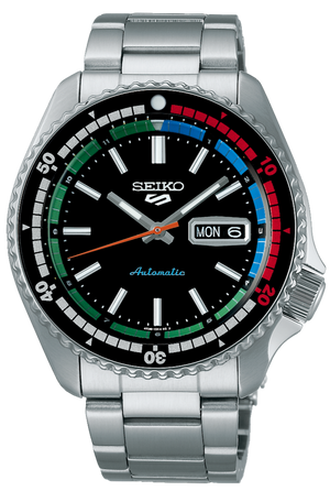 Seiko 5 Sports SKX Series Regatta Timer Retro Blue Dial Silver Steel Strap Watch For Men - SRPK13K1