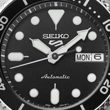 Seiko 5 Sports SKX Automatic Black Dial Silver Steel Strap Watch For Men - SRPK29K1