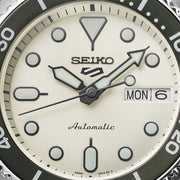 Seiko 5 Sports SKX Automatic Cream Dial Silver Steel Strap Watch For Men - SRPK31K1