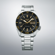Seiko 5 Sport Automatic SKX Series Black Dial Silver Steel Strap Watch for Men - SRPK99K1