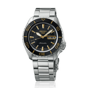 Seiko 5 Sport Automatic SKX Series Black Dial Silver Steel Strap Watch for Men - SRPK99K1