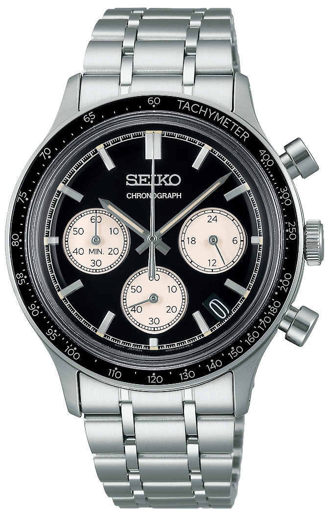 Seiko 5 Sport Black Dial Silver Steel Strap Watch for Men - SSB479P1