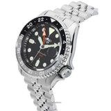 Seiko 5 Sports Automatic GMT Black Dial Silver Steel Strap Watch For Men - SSK001K1