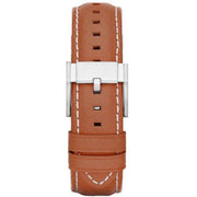 Fossil Grant Chronograph Blue Dial Brown Leather Strap Watch for Men - FS5184