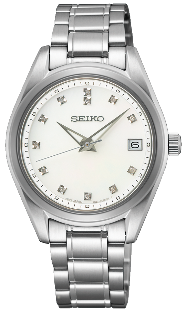 Seiko Diamond Silver Dial Silver Steel Strap Watch for Women - SUR579P1