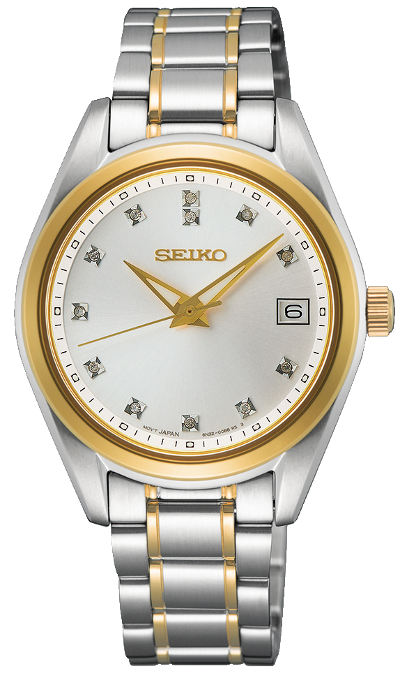 Seiko Diamond Silver Dial Two Tone Steel Strap Watch for Women - SUR582P1