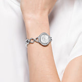 Swarovski Crystal Flower Silver Dial Silver Steel Strap Watch for Women - 5547622