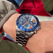 Tag Heuer Formula 1 Gulf Edition Chronograph Blue Dial Silver Steel Strap Watch for Men - CAZ101AT.BA0842