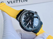 Salvatore Ferragamo F-80 Classic Black Dial Yellow Rubber Strap Watch for Men - SFHY01522