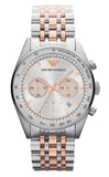 Emporio Armani Sportivo Chronograph Silver Dial Two Tone Steel Strap Watch For Men - AR5999