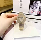 Guess Trend Diamonds Gold Dial Gold Steel Strap Watch for Women - GW0512L2