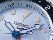 Seiko 5 Sports Automatic GMT SKX Sports Style Asia Exclusive Limited Edition Ice Blue Dial Silver Steel Strap Watch For Men - SSK029K1