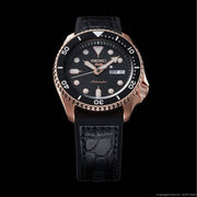 Seiko 5 Sport SKX Automatic Black Dial Black Silicone Strap Watch For Men - SRPD76K1