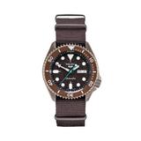 Seiko 5 Sport Automatic Brown Dial Brown Nylon Strap Watch For Men - SRPD85K1