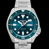 Seiko 5 Sports Automatic Green Dial Silver Steel Strap Watch For Men - SRPD61K1