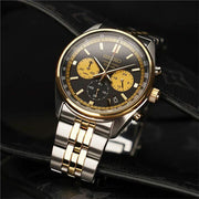 Seiko Sport Chronograph Black Dial Two Tone Steel Strap Watch for Men - SSB430P1